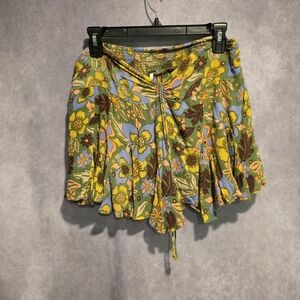 Free People Ellie Floral Mini Skort Women’s S Beachy Colorful Smocked